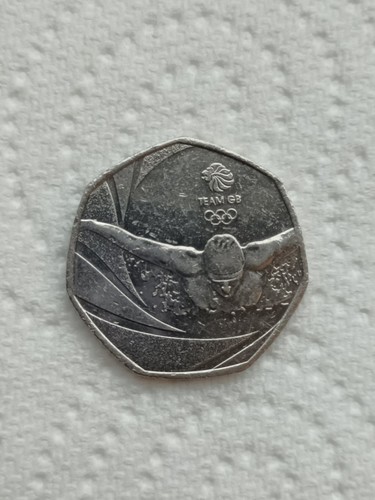50p coin olympic - coin, swimming