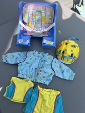 Baby Born Dolls Vintage Bike Seat With Outfit And Helmet ~ Zapf Creations