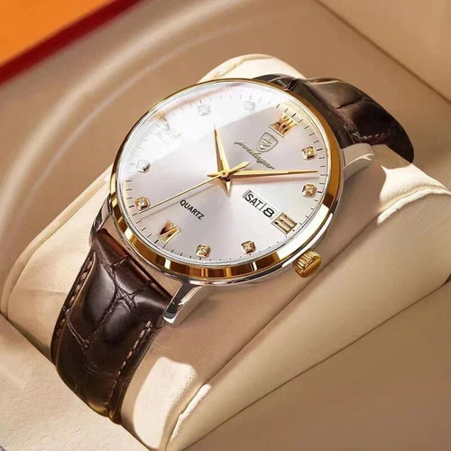 Leather men watch luxury - leather, men's