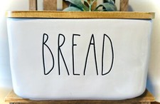 Rae Dunn Bread Box With Wood