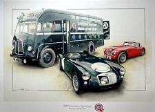 AUSTIN HEALEY 3000 MG MGA & BMC TRANSPORTER BUS NEW PAINTING PRINT ART DUGAN
