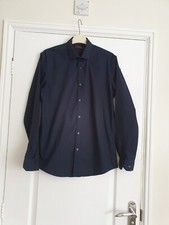 Mens Navy Red Herring Shirt-15in Collar