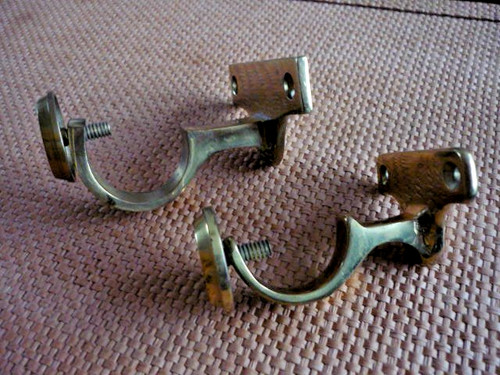 Two brass curtain rail - two,