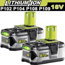 2X 18V 5.0Ah Genuine Lithium Battery For Ryobi P108 ONE+ Plus RB18L40 RB18L50