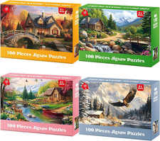 4-Pack 100 Piece Puzzles for