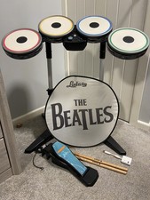 Wii Beatles Rockband - Drum Kit Bundle incl. Dongle and Game - Tested & Working!