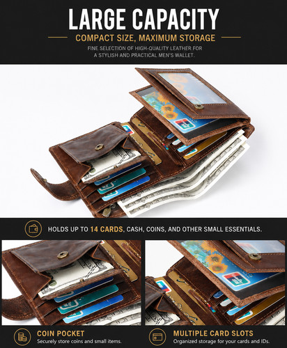Mens genuine leather wallet - genuine,