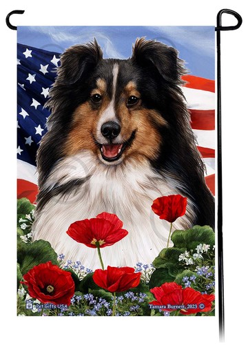 Patriotic flowers garden flag - patriotic,