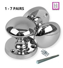 Door Knobs Chrome Mortice Internal Round Rose Door Knobs Door Handles Silver