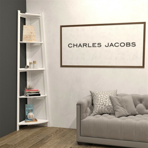 Corner ladder shelf bookcase - corner,