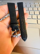 Vintage NOS Omega Black Strap Band And Buckle, 19mm ,Genuine Leather-1960/70s