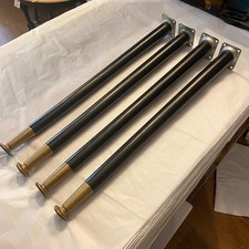 4 MCM Dansette Table Legs 19"/48cm Vintage Retro Tapered Wooden Brown Black Gold