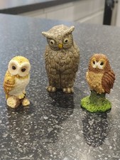 3 x OWL FIGURINES