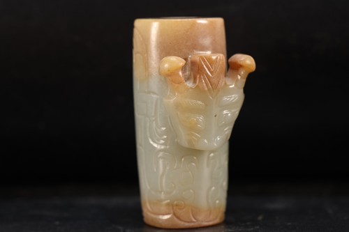 Jade carved beast face - carved,