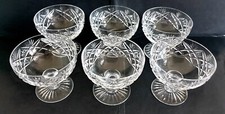 SET OF SIX ETCHED GLASS SUNDAE/DESSERT GLASSES 