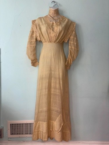 Antique edwardian cream silk - antique,