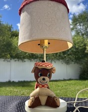 Vintage Plush Teddy Bear Lamp