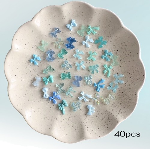 40pcs mixed blue resin nail - 40pcs,