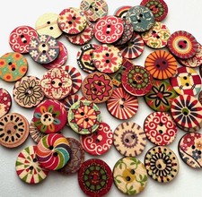 10 x Wood Buttons 20mm Wood Buttons Large Wooden Buttons Vintage Style Button