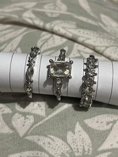 Set Of Three Silver Crystal
