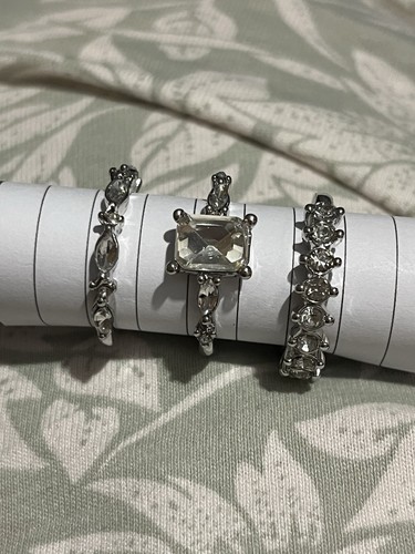 Set three silver crystal - set, of