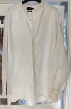 Crisp White Collarless Shirt