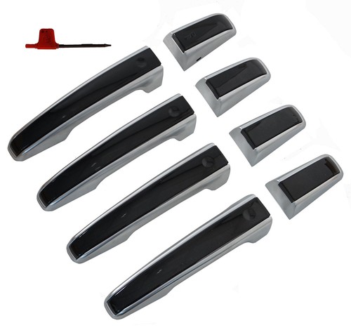 Black silver door handle - black,