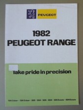PEUGEOT RANGE orig 1982 UK Mkt Sales Brochure - 104 504 305 505 604