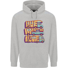 RV Live What You Love Motorhome Caravan Mens 80% Cotton Hoodie