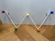 Vintage Sputnik Mid Century White Coloured Ball Metal Coat Rack Hanger Hook