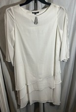 Stunning Marina Ivory Dress W/Sheer Bell Sleeves Special Occasion Dress Sz 6 EUC