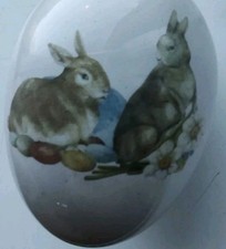 Vintage Ceramic Egg Bunny Rabbits Easter Eggs Tree China Hanging Decoration Gift