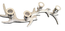 SILVER COLOURED 4 CANDLE STAGS