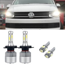 For VW T5 Transporter 2010-14 White Xenon HID High/Low/Side Headlight Bulbs Set
