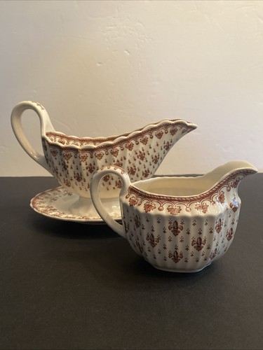 Vtg spode fleur lis gravy - spode,