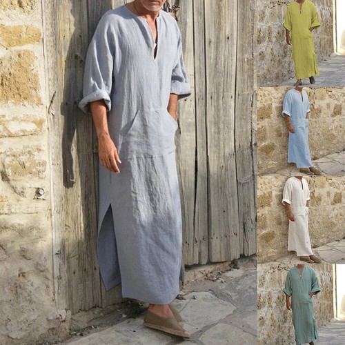 Indian kurta men robe kaftan - men's,
