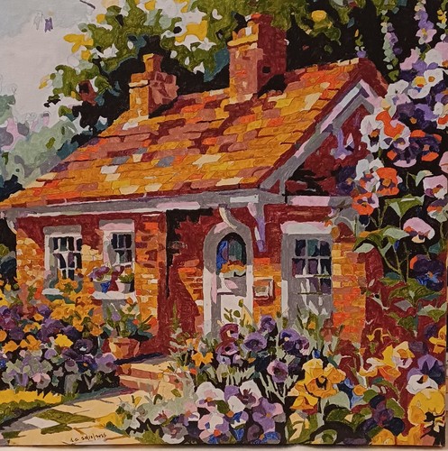 Hand painted acrylic canvas - painted,