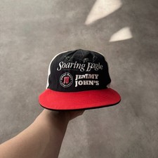Jimmy Johns Suzuki Snapback Hat Mens USA 6 Panel Embroidered Cap Black Red