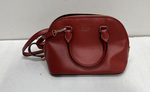 Dkny red textured leather dome - red,