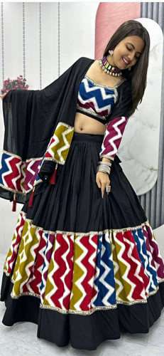 Women black lengha lehenga - lengha,