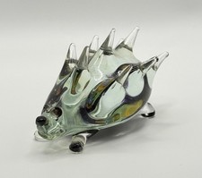 Art glass hedgehog paperweight - glass,