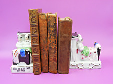 Antique " BOOKENDS"  Pair Of Porcelain Fairing ‘Shall We Sleep First Or 1 Hour’