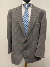 MAGEE SUIT JACKET/BLAZER PURE NEW WOOL IN BLACK/WHITE PLAID 48R VGC