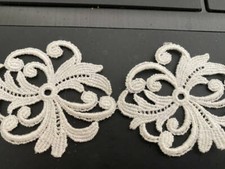 Vintage 1930's Trim Embellishments White Cotton Trim 5 yd. + 7" L x 1  7/8"