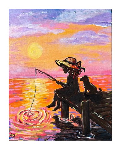 Colorful lake fishing - colorful,