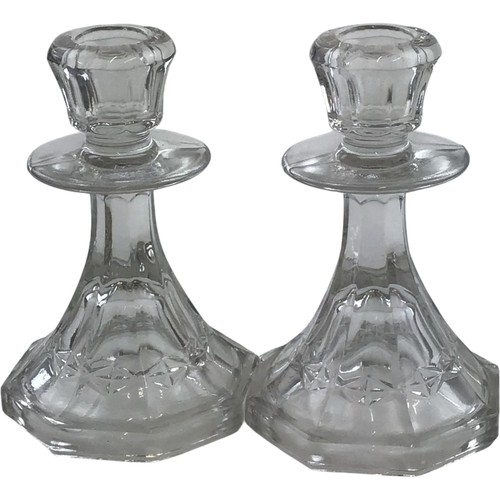 Pair vintage pressed clear - pair,