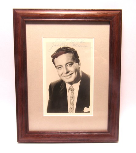Jackie gleason signed 5 - b&w, 3.5"