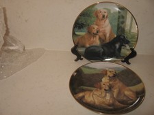 LABRADOR DOG PLATES  -   GOLDEN COMPANIONS & CANINE COMPANIONS  -  FRANKLIN MINT