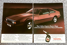 Original Vintage 1980's Magazine Car Advert Art Picture Toyota Celica Supra Ad