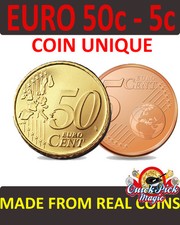 EURO COIN UNIQUE / 50c - 5c EURO COIN UNIQUE MAGNETIC VERSION VANISHING 5c EURO